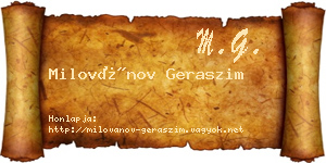 Milovánov Geraszim névjegykártya